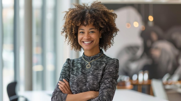 Confident Woman with Curly Hair