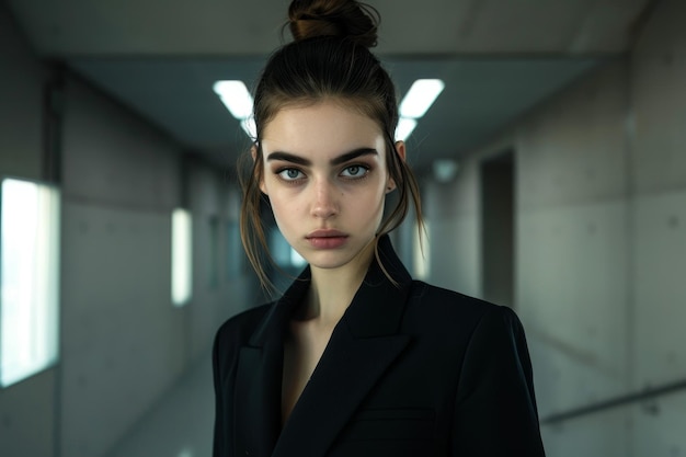 Photo confident young woman in a modern office setting