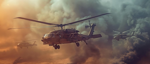 Photo in a conflict military aircraft tanks and helicopters