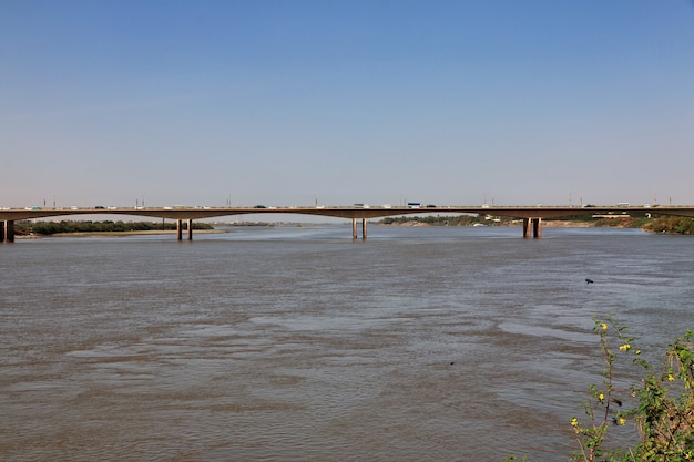 Confluence of White and Blue Nile rivers