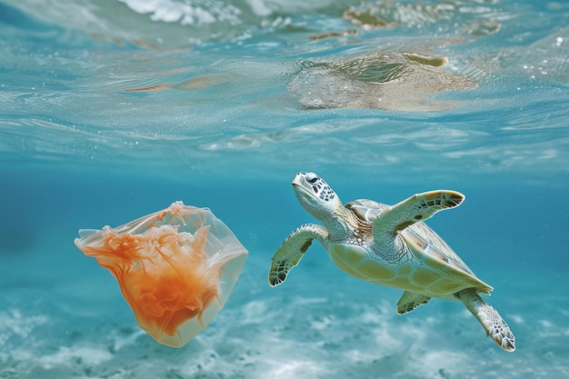 Confront the consequences of pollution in our oceans with this thoughtprovoking image Jellyfish and