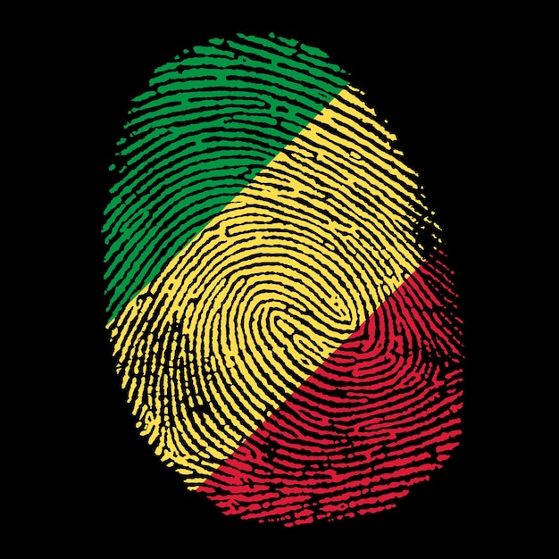 congo flag on finger imprint