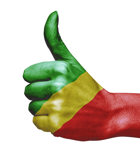 congo flag on hand indicating approval