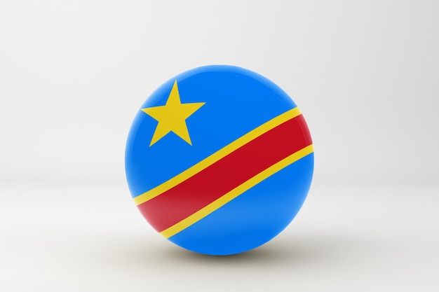 Photo congo flag in white background