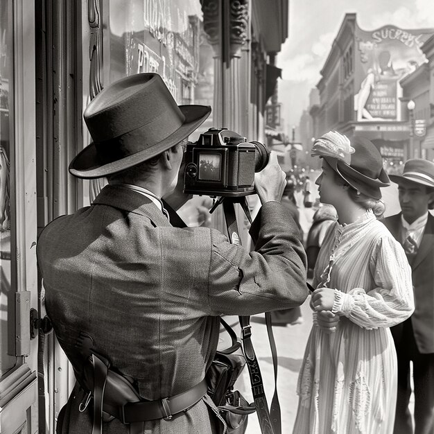 Photo conic photographer capturing early 20th century moment