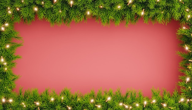 Coniferous frame with fairy lights