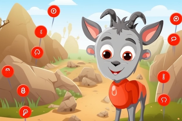 Photo connect the dots educational game for children farm animal goat