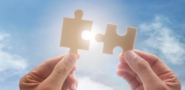 Connecting jigsaw puzzle Business solutions success