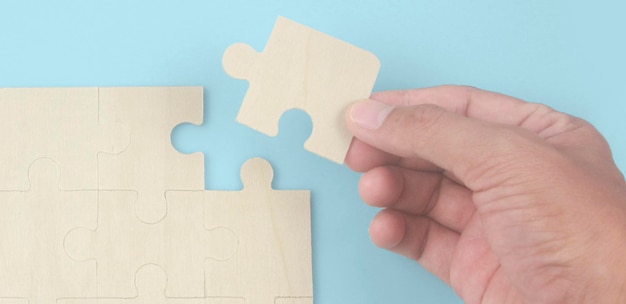 Connecting jigsaw puzzle Business solutions success