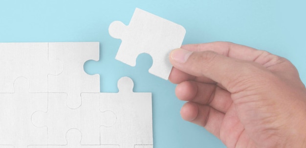 Connecting jigsaw puzzle Business solutions success