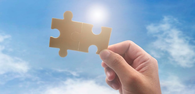 Connecting jigsaw puzzle Business solutions success