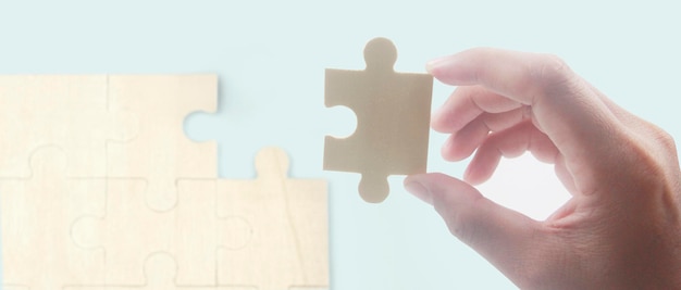 Connecting jigsaw puzzle Business solutions success