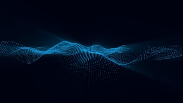 Connection structure Blurred lights vector abstract background Abstract futuristic dot wave Particle wave on dark background