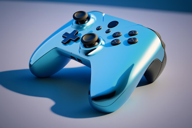 Console gaming controller with many buttons and glossy shiny body surface Neural network generated art