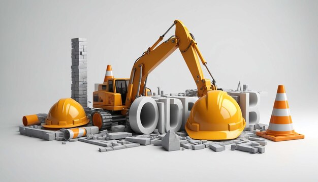 Photo under construction 3d style illustration