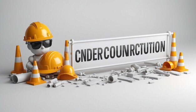 Photo under construction 3d style illustration