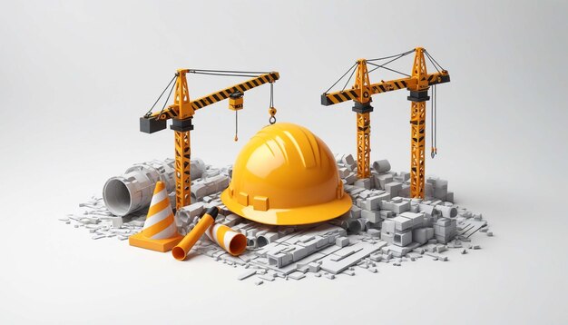 Photo under construction 3d style illustration