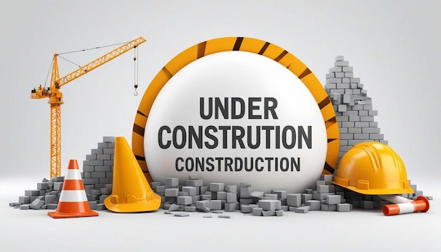 Photo under construction 3d style illustration