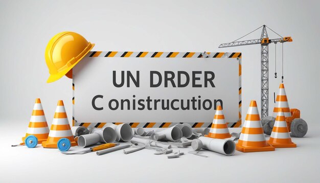 Photo under construction 3d style illustration