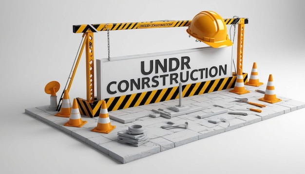 Photo under construction 3d style illustration