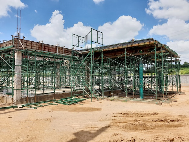 Construction of building in the factory