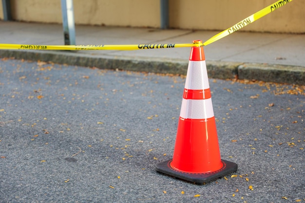 construction cones line urban streets symbolizing safety progress and roadwork Bright colors con