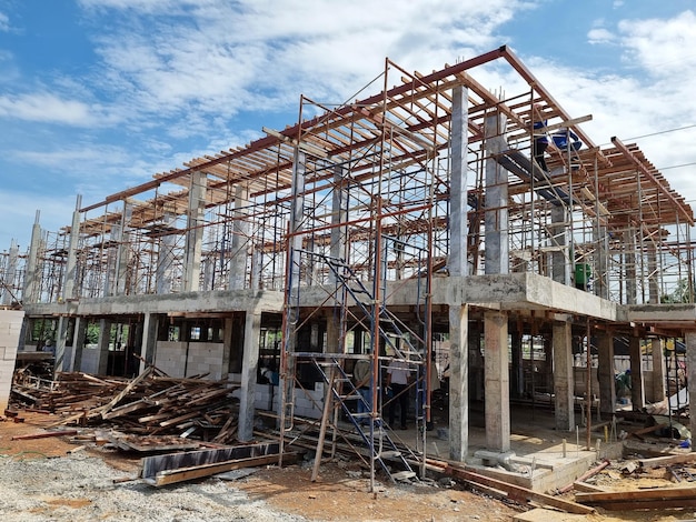 Construction of control building for substation