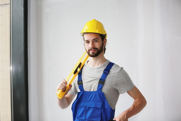 Construction engineer with foreman worker checking construction site