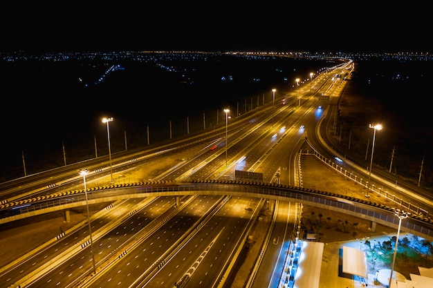 construction expressway connections for transportation and logistics business at night 