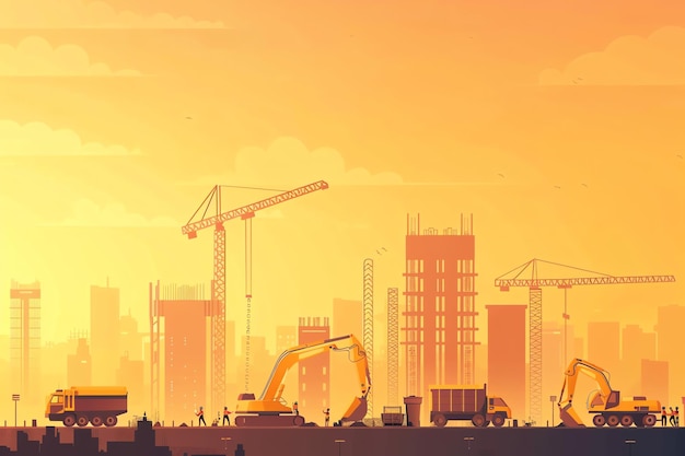 construction illustration labor day concept