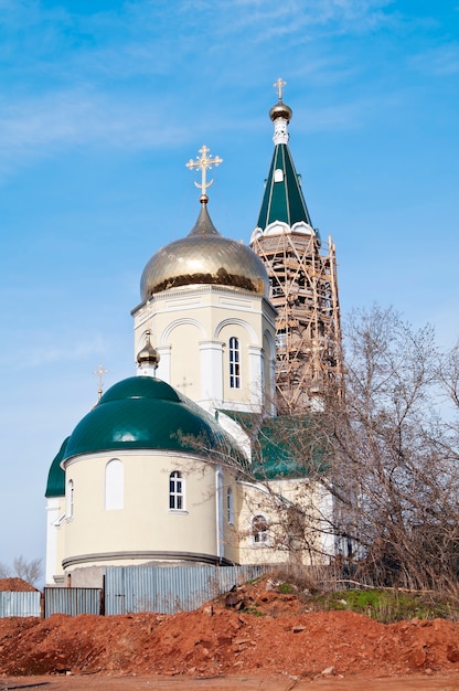 Construction of the Orthodox Church. Orenburg, Russia. 14.04.2012