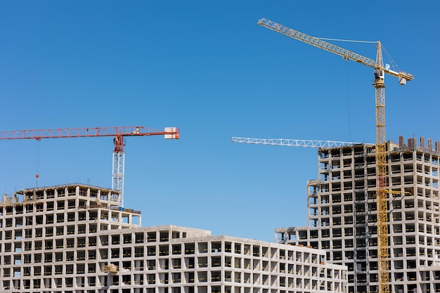 Construction of a residential building monolith or frame of an apartment building engineering