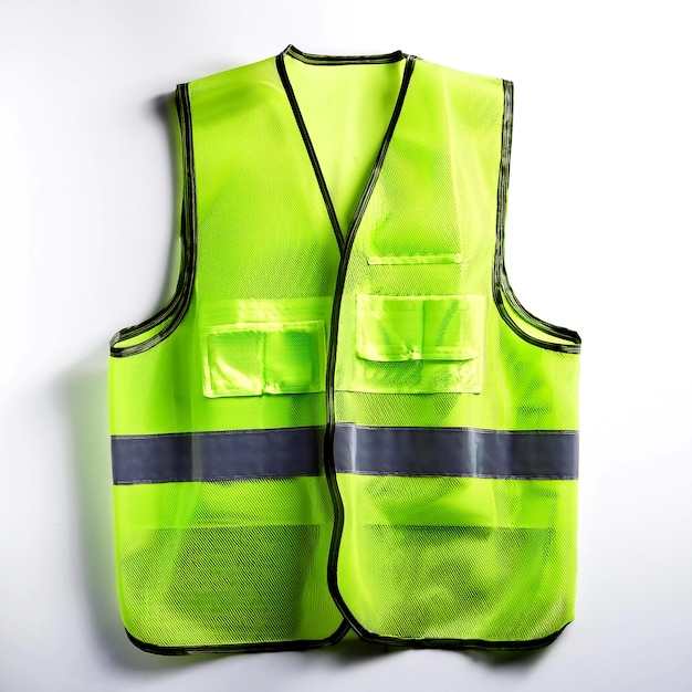 Photo construction safety vest in highvisibility green for enhanced safety