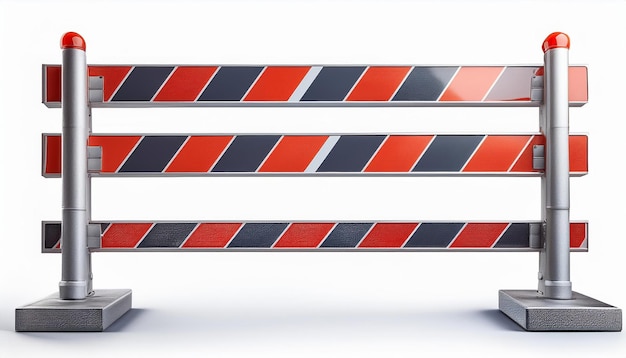 Photo construction site barrier red black stripes safety barrier