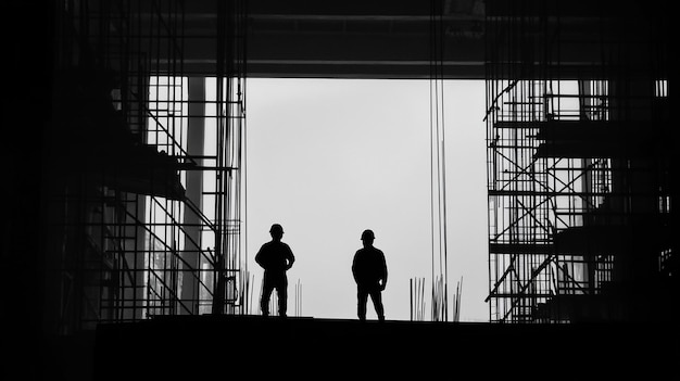 Photo construction site silhouette