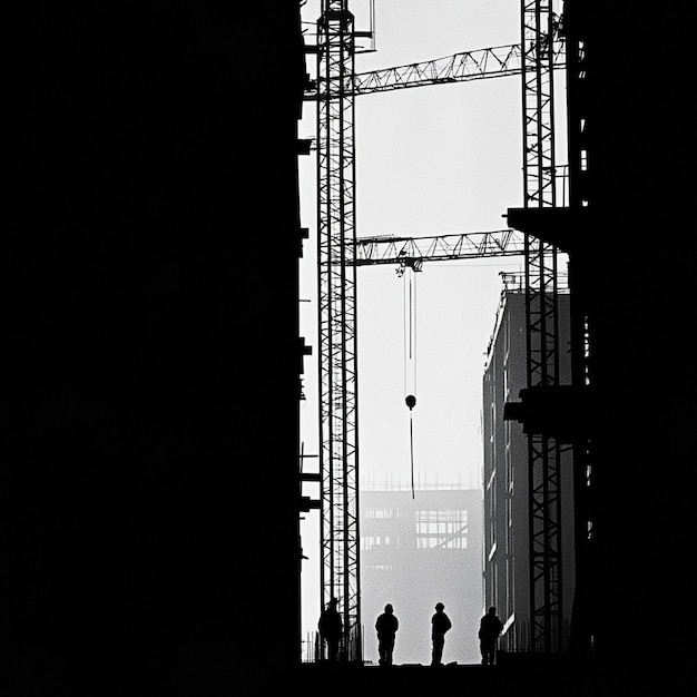 Photo construction site silhouette