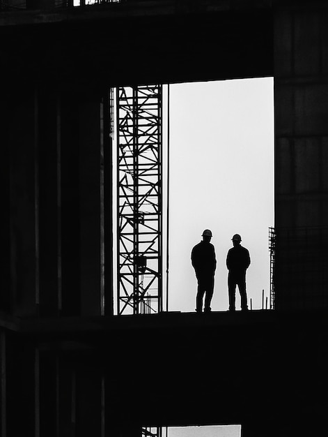 Photo construction site silhouette