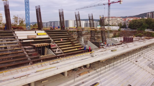 Construction of the stadium aerial view