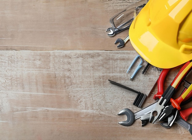 Construction tool on table