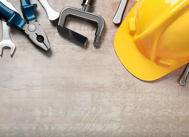 Construction tool on table