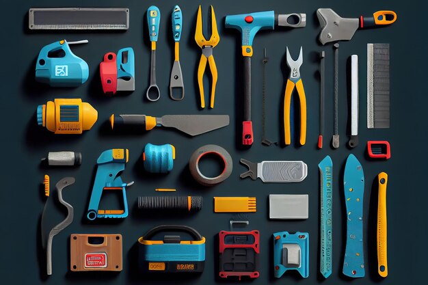 Construction tools set Generative Ai