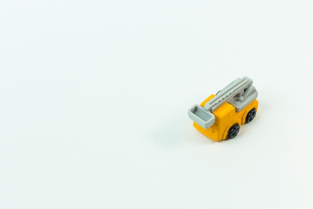 The construction toy car on white background image.