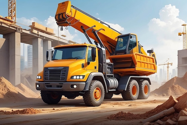 Construction truck concept illustration