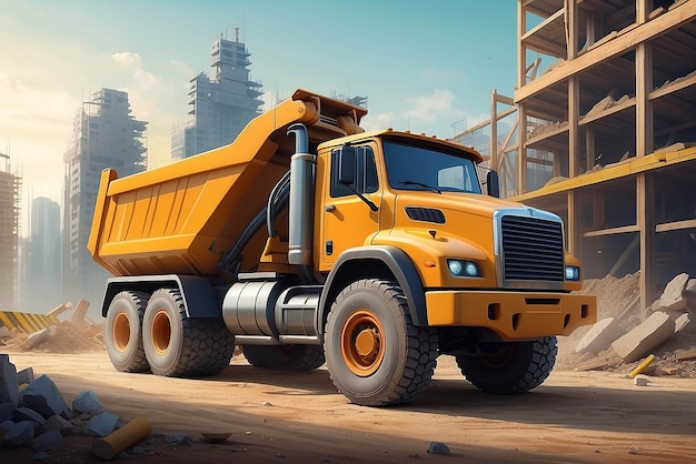 Construction truck concept illustration