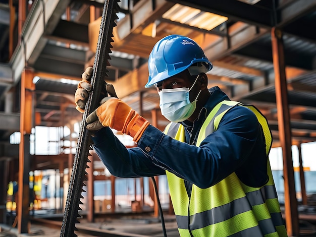 Construction Worker are Working on Building Site