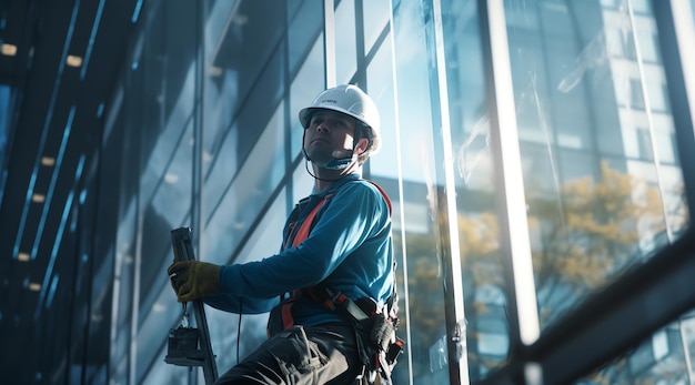 A construction worker on a building site