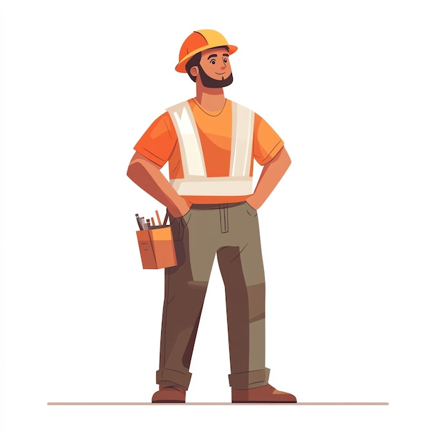 Photo construction worker concept illustration