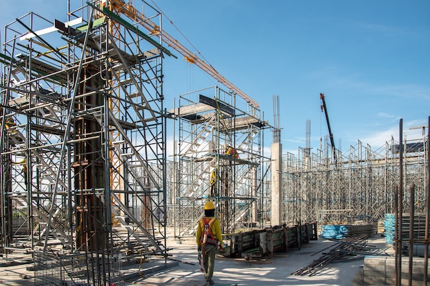 A construction worker at construction site