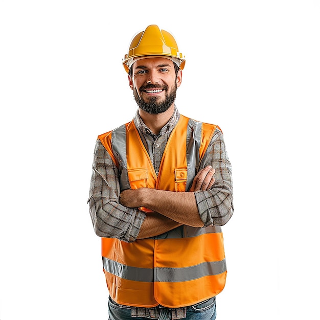 Construction Worker Engineer Studio Portrait