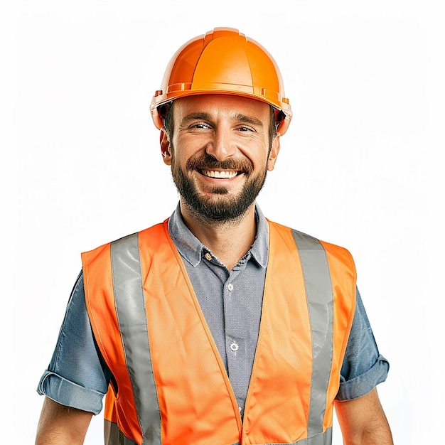 Construction Worker Engineer Studio Portrait